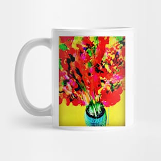 Red Flowers Bouquet Mug